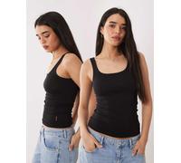 HUGO Red - Confezione da 2 canotte nere-Nero 42