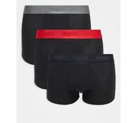 HUGO Red - Confezione da 3 boxer aderenti neri con logo lucido-Nero W30