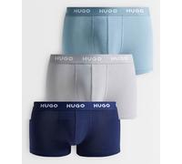 HUGO Red - Confezione da 3 boxer blu con fascia in vita con logo W32