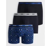 HUGO Red - Confezione da 3 boxer neri con logo stampato-Nero W38