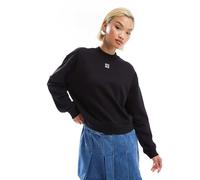 HUGO Felpa relaxed fit in terry di cotone con logo scomposto ricamato - Style Daxandria, 50527463 Nero XL