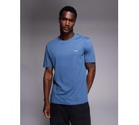 HUGO Red - Dero - T-shirt blu medio chiaro con logo tono su tono XL