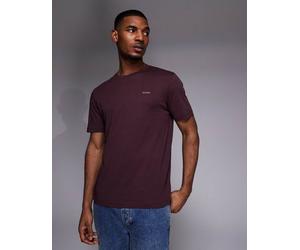 HUGO Red - Dero - T-shirt bordeaux chiaro con logo tono su tono-Rosso S