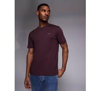 HUGO Red - Dero - T-shirt bordeaux chiaro con logo tono su tono-Rosso XL