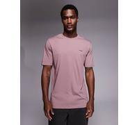 HUGO Red - Dero - T-shirt marrone chiaro con logo tono su tono-Rosso XL