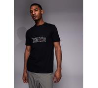 HUGO Red - Deyss - T-shirt nera con stampa grafica di macchina da scrivere-Nero L