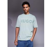 HUGO RED - Dinkee - T-shirt oversize verde chiaro con logo tono su tono S