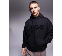 HUGO Red - Ditchle - Felpa nera oversize con cappuccio e logo grande sul petto-Nero L
