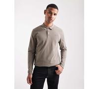 HUGO Red - Donoslong - Polo a maniche lunghe taglio lungo grigio medio 2XL