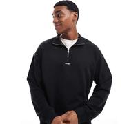 HUGO Red - Durty - Felpa nera con zip corta-Nero XS