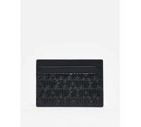 HUGO Red - Ethon - Portacarte in pelle nera con logo in rilievo-Nero One Size
