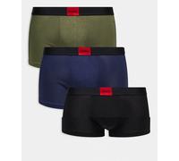 HUGO Red - Galaxy - Confezione da 3 boxer aderenti verdi/blu navy/neri con logo-Multicolore W32