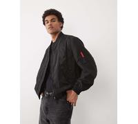 HUGO Red - Giacca bomber nera con zip-Nero S