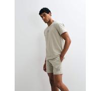 HUGO Red - Laze - Pantaloncini da casa beige con logo in coordinato-Neutro W36