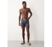 Hugo Red - Pantaloncini da bagno grigio scuro con stampa del logo W38