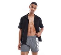 HUGO Red - Pantaloncini grigi con logo-Grigio W32