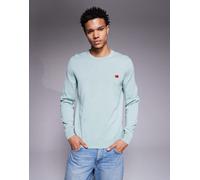HUGO RED - San Cassius - Maglione lavorato verde chiaro con etichetta con logo L