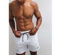 HUGO Red shorts da bagno con logo bianchi-Bianco W33