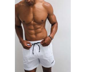HUGO Red shorts da bagno con logo bianchi-Bianco W33