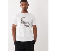 HUGO Red - T-shirt bianca con stampa di scorpione-Bianco S