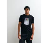 HUGO Red - T-shirt vestibilità classica nera con stampa grafica-Nero XS