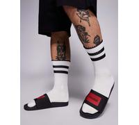 HUGO Red - Timein - Sliders nere con riquadro del logo-Nero 46