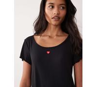 HUGO Red top pigiama coordinato con logo a cuore nero XS