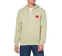 Hugo Regular Fit Square Logo Jersey Hooded Zip Up Sweatshirt Felpa con Cappuccio, tè Verde, Medium Uomo