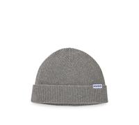 HUGO Ribbed virgin wool-blend beanie with logo label - Style Xiav_1, 50572027 Grigio chiaro pz.
