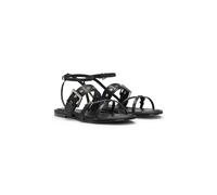 HUGO Sandali in pelle con occhielli e borchie in metallo - Style Tayna_Sandal_NABK, 50542090 Nero 38
