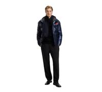 HUGO Sciarpa in maglia di cotone con logo in silicone - Style Zevon_B, 50551521 Blu scuro pz.