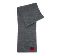 HUGO Red - Zaff - Sciarpa in maglia color grigio medio con etichetta del logo One Size