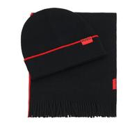 HUGO Set con cappello e sciarpa in misto lana con etichetta con logo - Style Zaschel Set, 50517757 Nero pz.