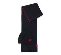 HUGO Set con cappello e sciarpa in misto lana con etichetta con logo - Style Zaschel Set, 50517757 Blu scuro pz.