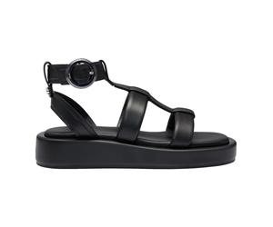 Hugo, ,Shoes ,Donna ,Nero ,37 EU Sandali in pelle nera con plateau modello Scarlet