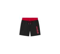 HUGO Shorts da mare bambini con logo stampato a contrasto - Style G01185/09B04A, G01185 Nero 162