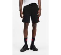 HUGO Shorts in cotone terry con etichetta con logo rossa - Style Diz222, 50466196 Nero L