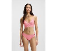 HUGO Slip con bordo smerlato in pizzo con motivo animalier - Style BRIEF LEO LACE, 50545731 Rosso chiaro XS