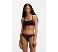 HUGO Slip in cotone elasticizzato con elastico in vita con logo in confezione da tre - Style TRIPLET BRIEF STRIPE, 50469657 Nero XXXL