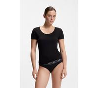 HUGO Slip in cotone elasticizzato con elastico in vita con logo in confezione da tre - Style TRIPLET BRIEF STRIPE, 50469657 Bianco / Nero XS