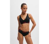 HUGO Slip in cotone elasticizzato con elastico in vita con logo - Style BRIEF SPORTY LOGO, 50469643 Nero XS