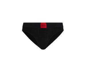 HUGO Slip in cotone elasticizzato con etichetta con logo rossa - Style BRIEF RED LABEL, 50502754 Nero XXL