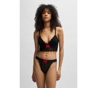 HUGO Slip in pizzo elasticizzato con elastico in vita brandizzato - Style BRIEF RL LACE, 50535071 Nero XL