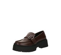 HUGO Leather loafers with buckled strap - Style Kris_NewLoafer_BROM, 50548196 Marrone scuro 39