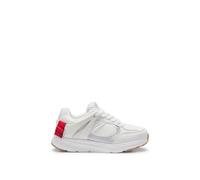 HUGO Sneakers in mesh e similpelle con logo per bambini - Style G01159/10P29, G01159 Bianco 38