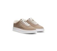 HUGO Sneakers in pelle scamosciata con loghi sovrapposti - Style Lyzz_Tenn_sdpu, 50563568 Marrone chiaro 40
