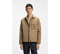 HUGO Sovracamicia in tela di misto cotone con zip ed etichetta con logo - Style Emmond, 50482701 Beige XL