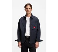 HUGO Sovracamicia in tela di misto cotone con zip ed etichetta con logo - Style Emmond, 50482701 Blu scuro S