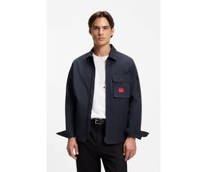 HUGO Sovracamicia in tela di misto cotone con zip ed etichetta con logo - Style Emmond, 50482701 Blu scuro M