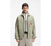 HUGO Sovracamicia in tela di misto cotone con zip ed etichetta con logo - Style Emmond, 50482701 Calce XXL